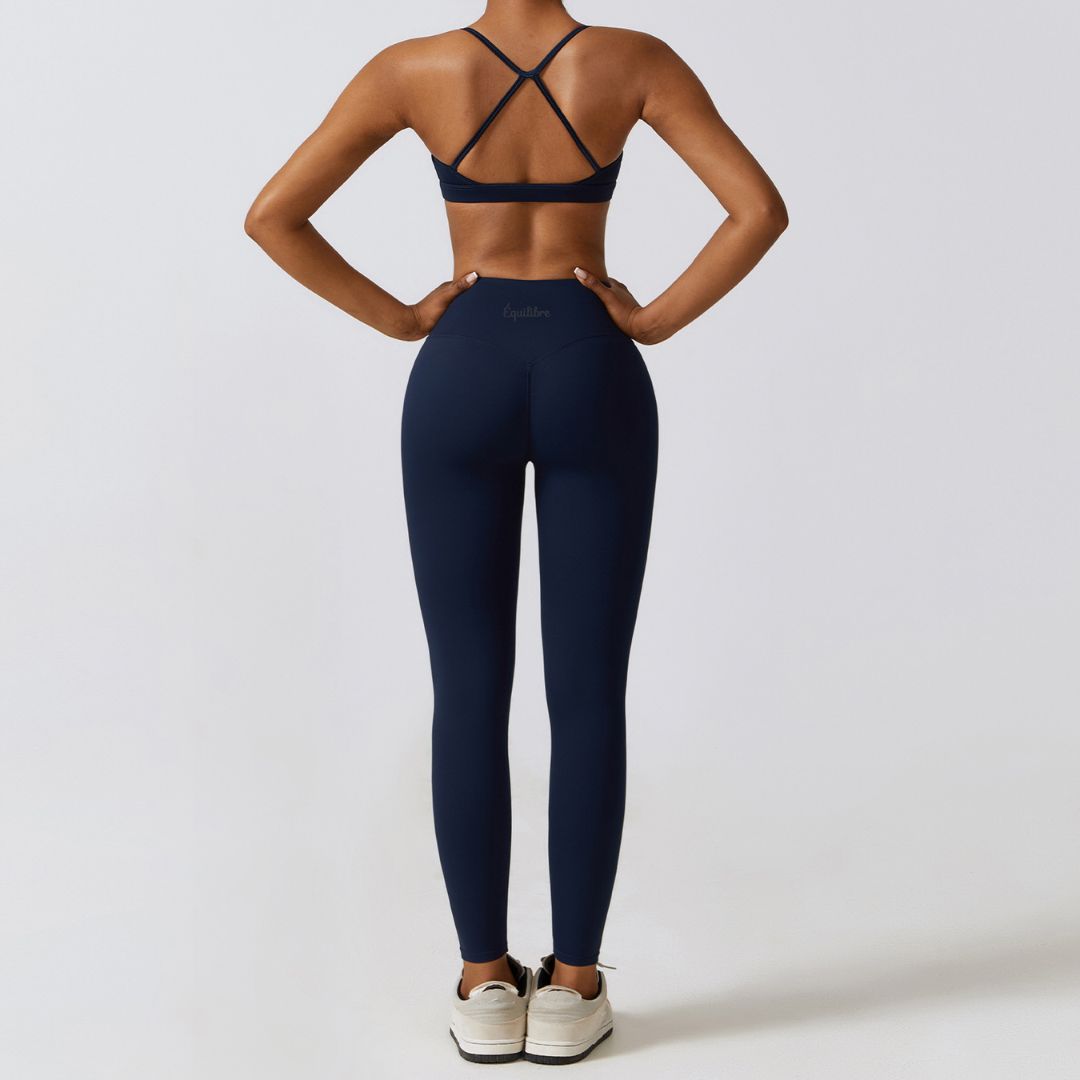 Dark Blue Long Yogi legging - EquilibreActiveWear