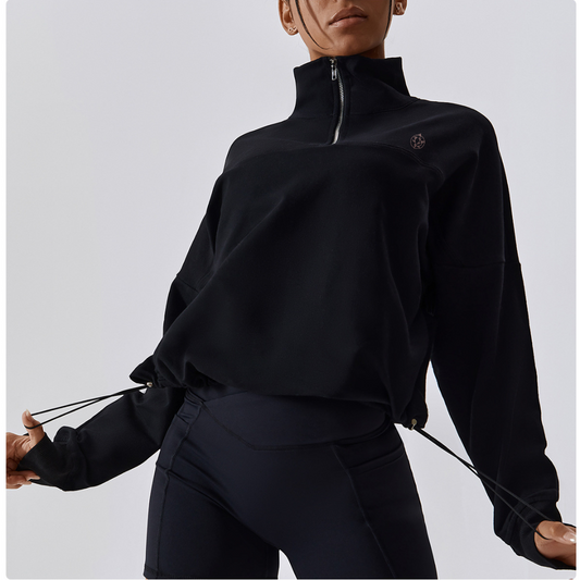 Black Hoodie adjustable - EquilibreActiveWear