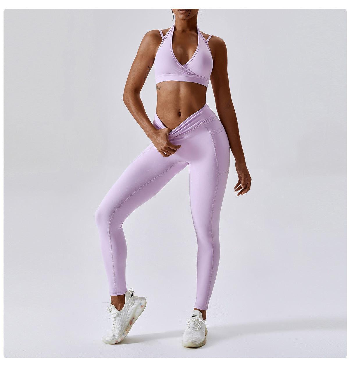 Purple Long leggings - EquilibreActiveWear