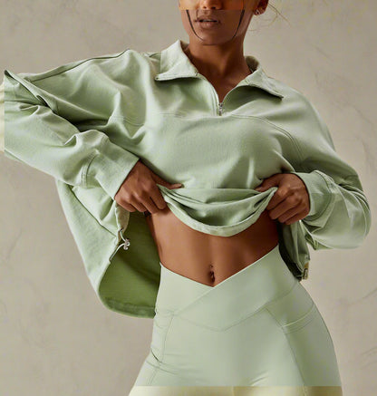 Green Hoodie adjustable - EquilibreActiveWear